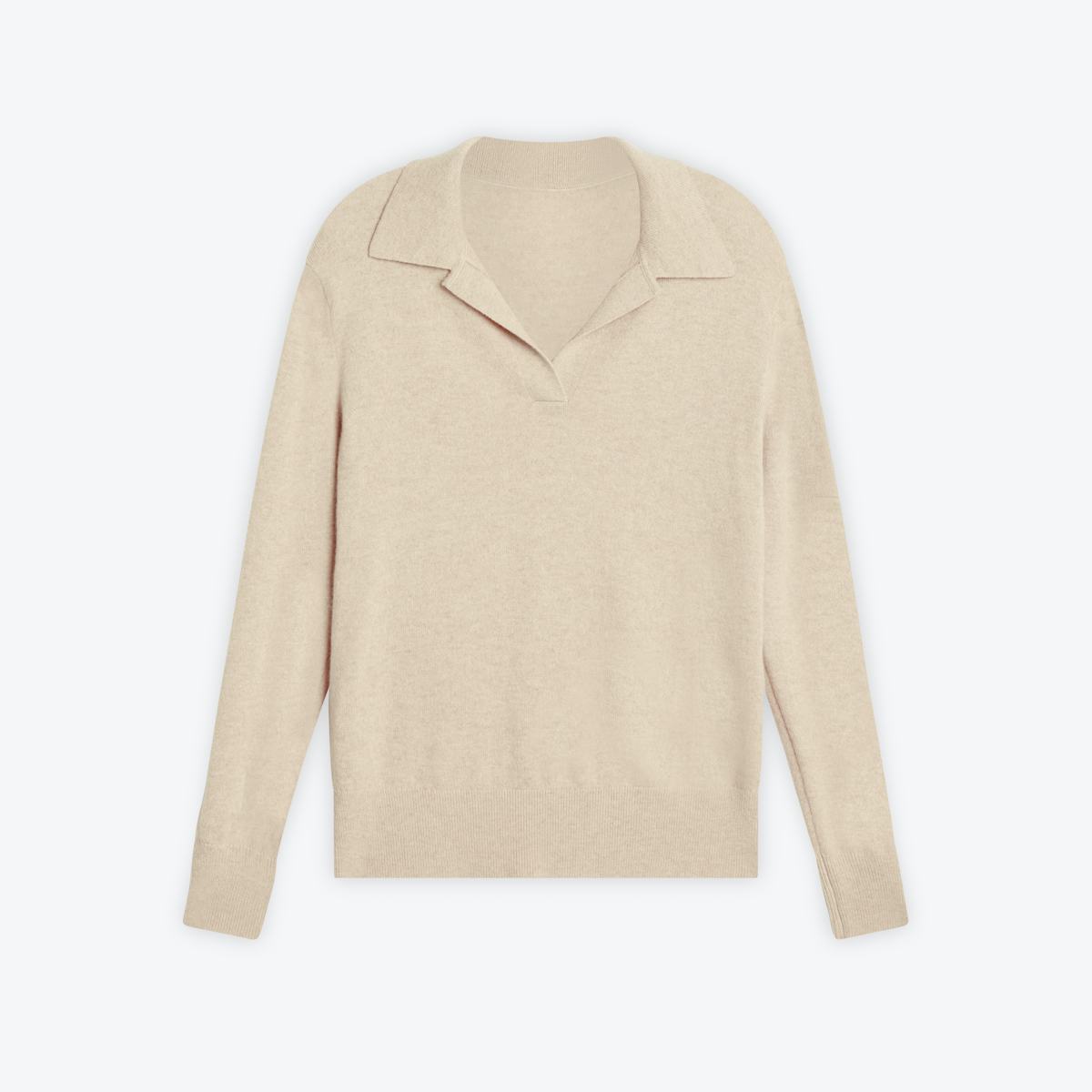 Airy Cashmere Collared Sweater